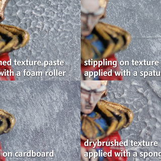 Emulating concrete and rock: texture paste vs. stippling