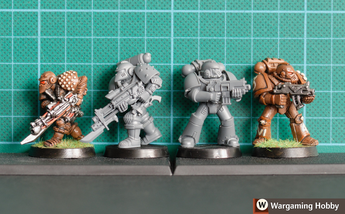 Size Comparison Of The 1985 Imperial Space Marine 2016 Version 2015 
