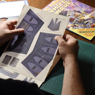 Putting together a card bunker from White Dwarf 169