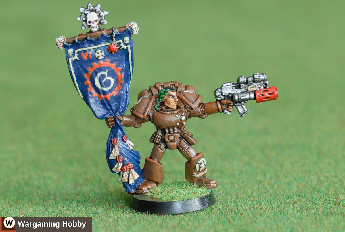 Bronze Gryphons Space Marines Standard Bearer (from the Skullz Promotion)