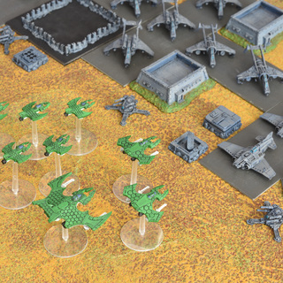 Epic Eldar aircraft: Nightwings Interceptors, Phoenix Bombers and a Vampire Raider