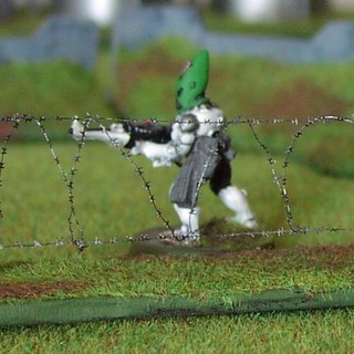 Barbed wire section